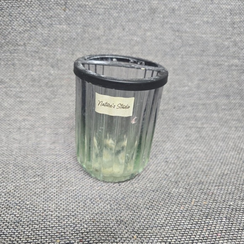 Nature's Studio Green Ombre Ribbed Toothbrush Holder Vanity Organizer 149161